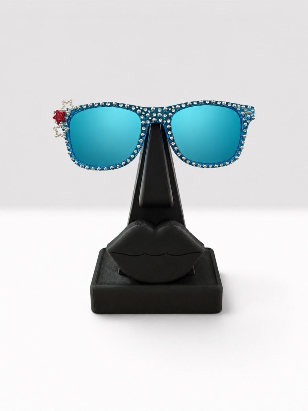 Blue Rhinestone Star  Sunglasses | Hand Embellished Bling Shades Glasses